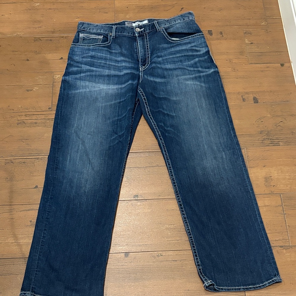Men's Dark Blue Straight-Leg Jeans